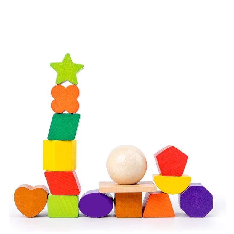 Drewniana kostka z klockami, sorter edukacyjny 4