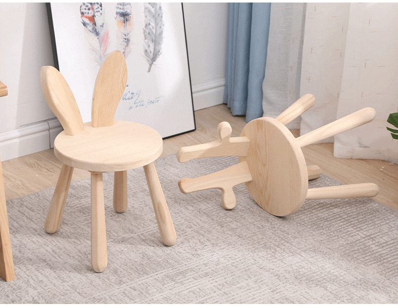 Drewniane Krzesełko Królik dla dziecka 3