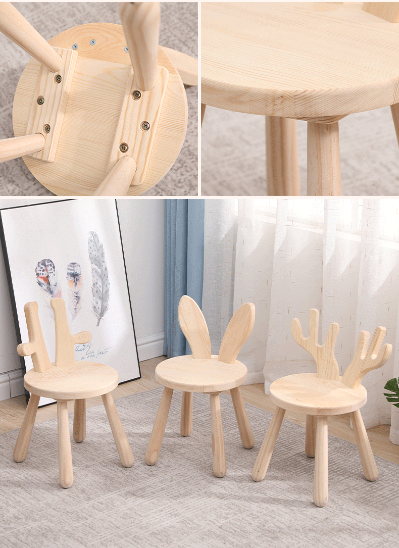 Drewniane Krzesełko Królik dla dziecka 4