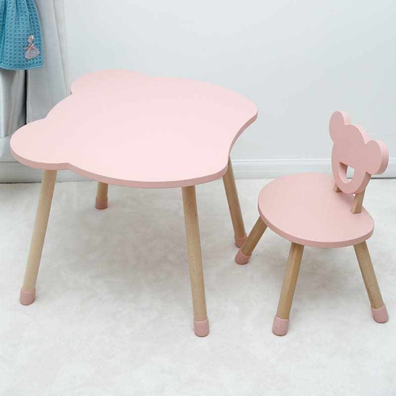 Drewniane krzesełko i stolik dla dziecka, zestaw 2