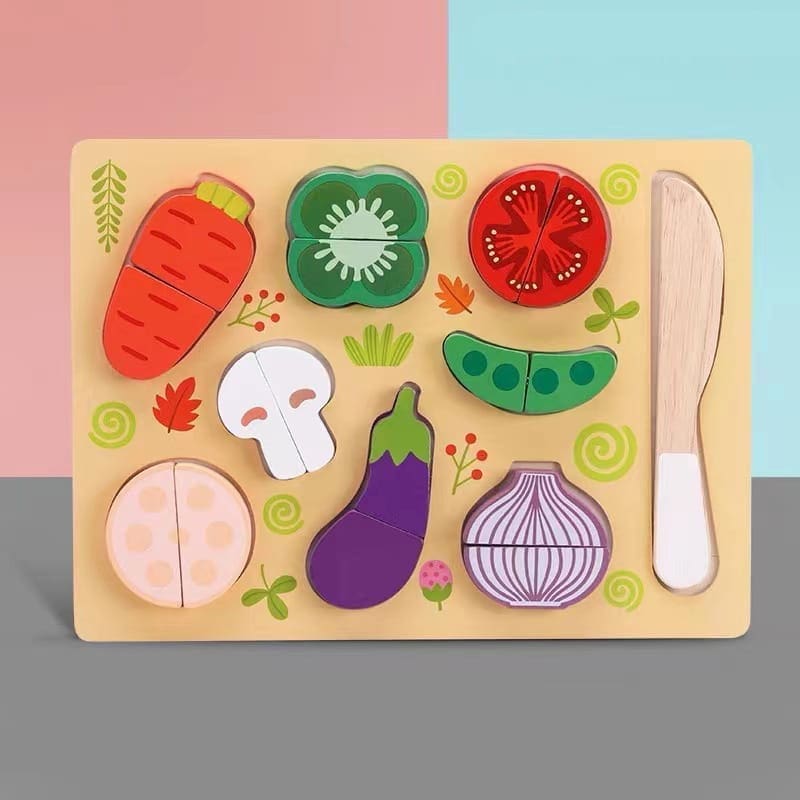 Drewniane warzywa do krojenia zestaw 01