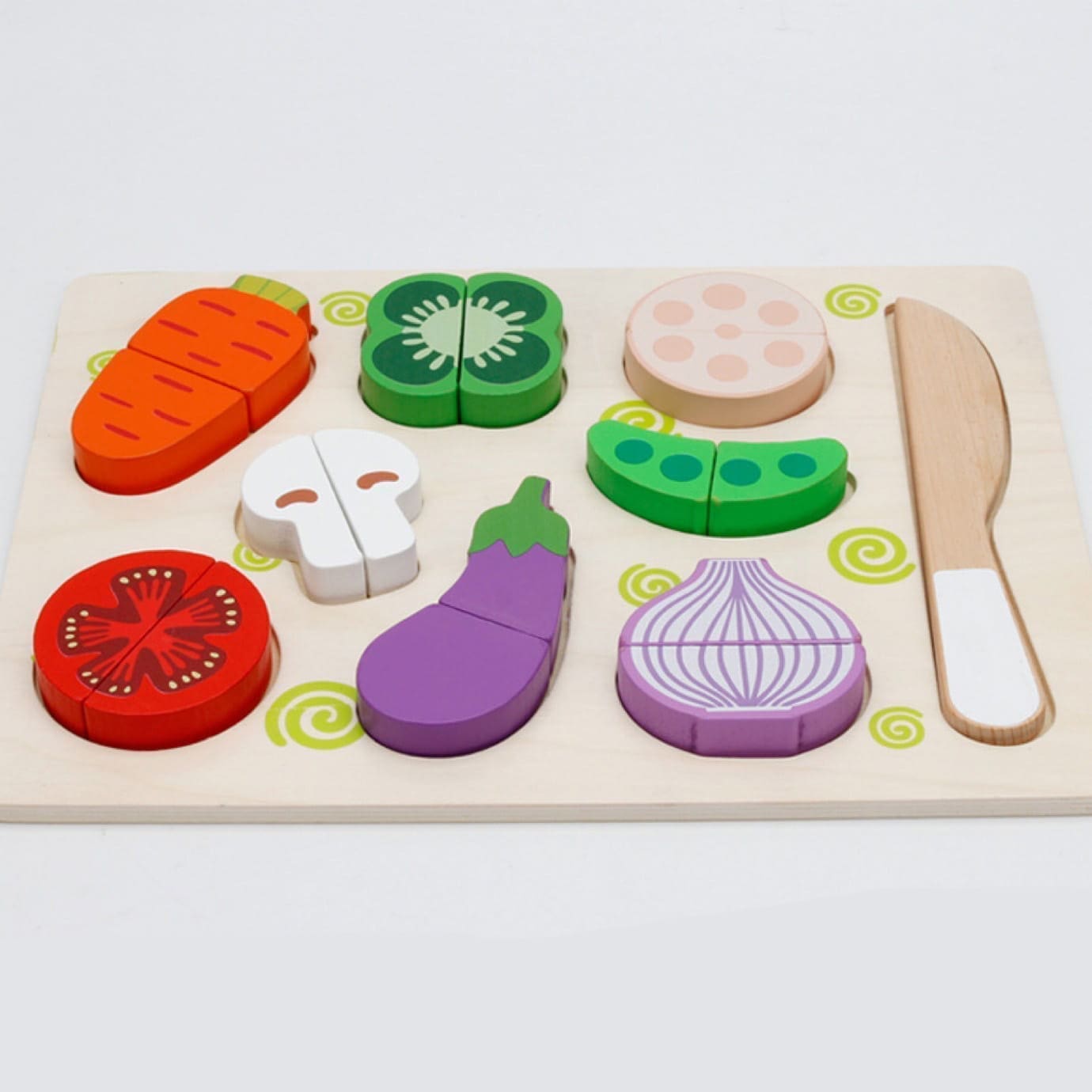 Drewniane warzywa do krojenia zestaw 02
