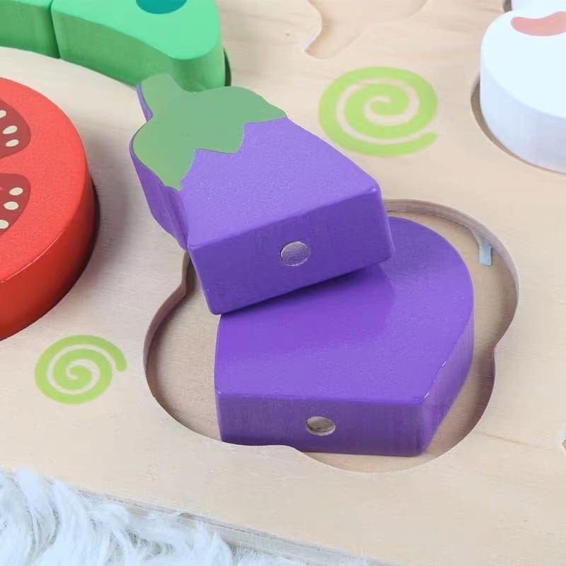 Drewniane warzywa do krojenia zestaw 03