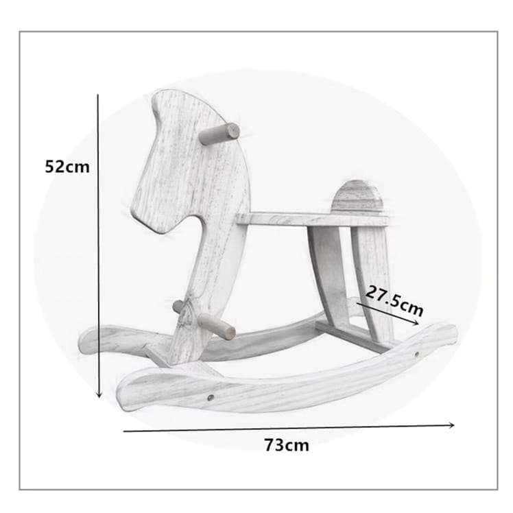 Drewniany Konik na biegunach biały, bujak 6