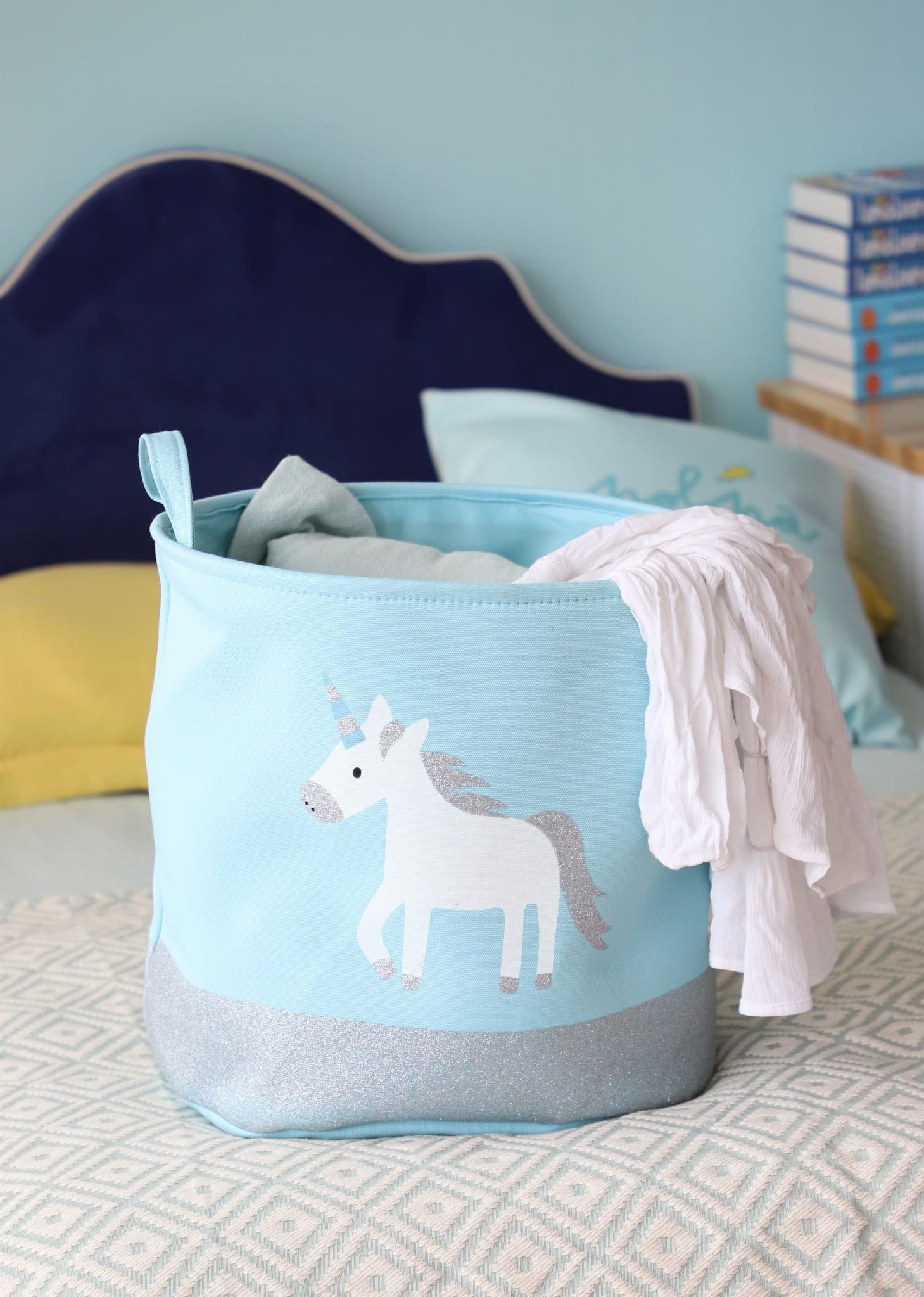 Kosz pojemnik na zabawki dla dzieci 40x40 niebieski ( 2