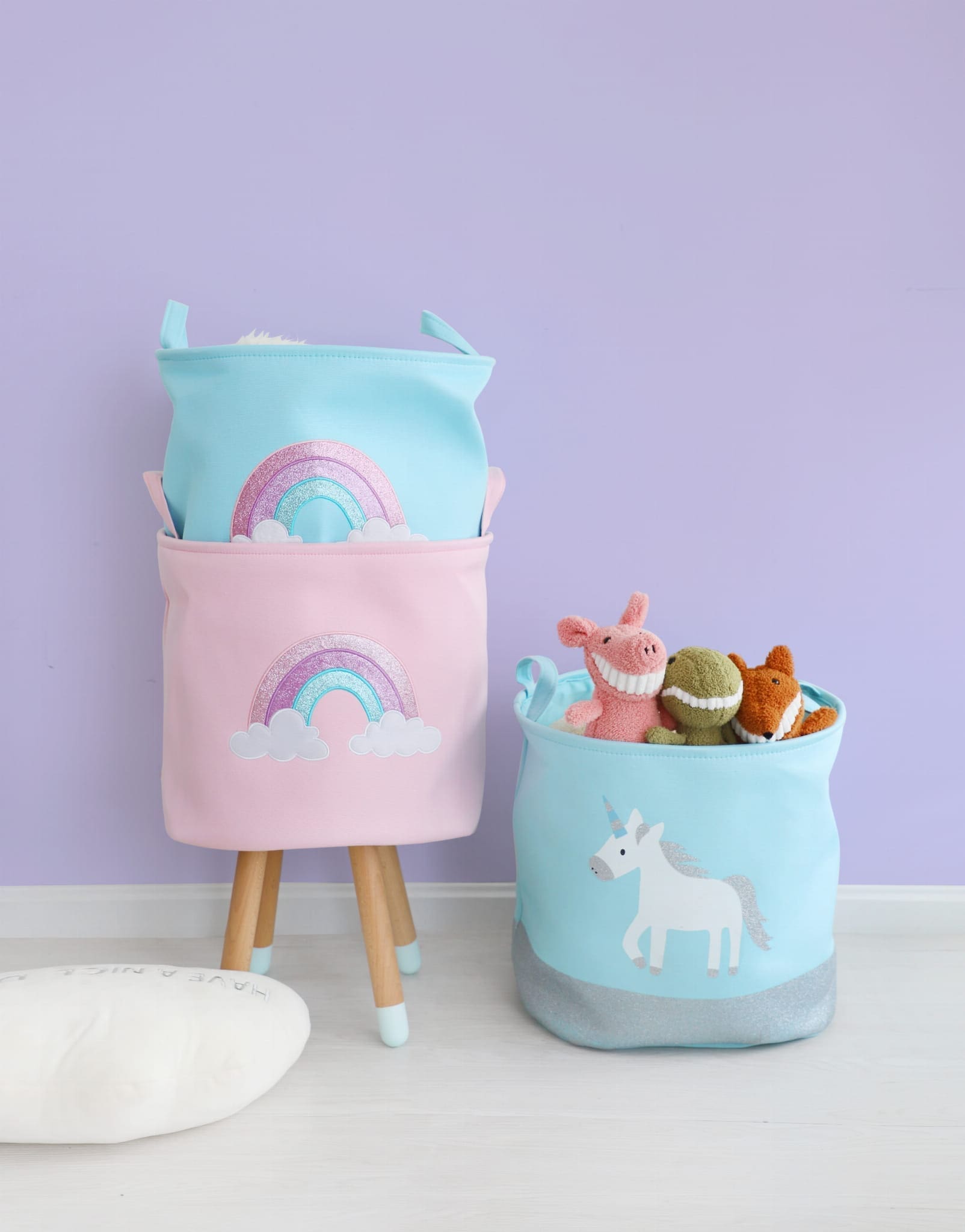 Kosz pojemnik na zabawki dla dzieci 40x40 niebieski ( 3