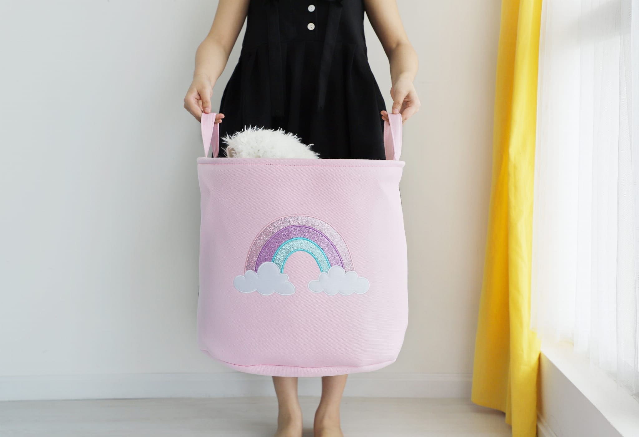 Kosz pojemnik na zabawki dla dzieci 40x40 różowy 1