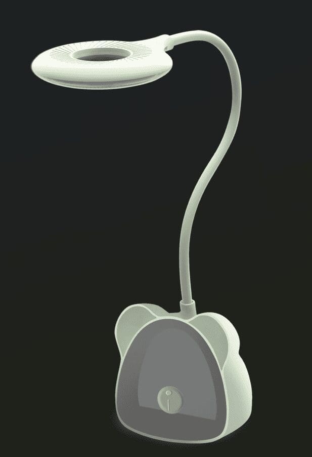 Lampka nocna Miś, Led, USB, biurkowa, bezprzewodowa, miętowa 4