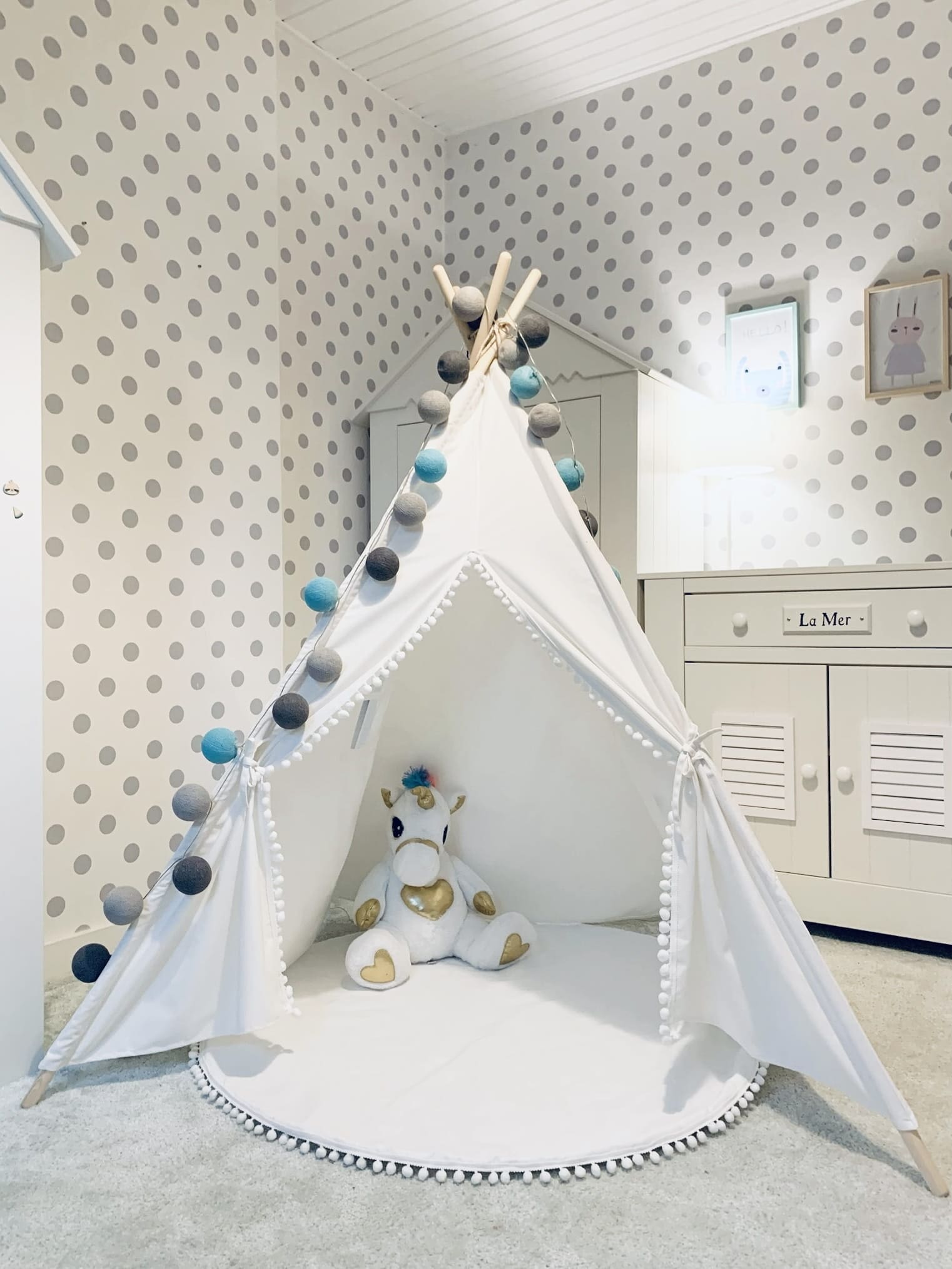 Namiot Tipi biały do zabawy dla dziecka 5