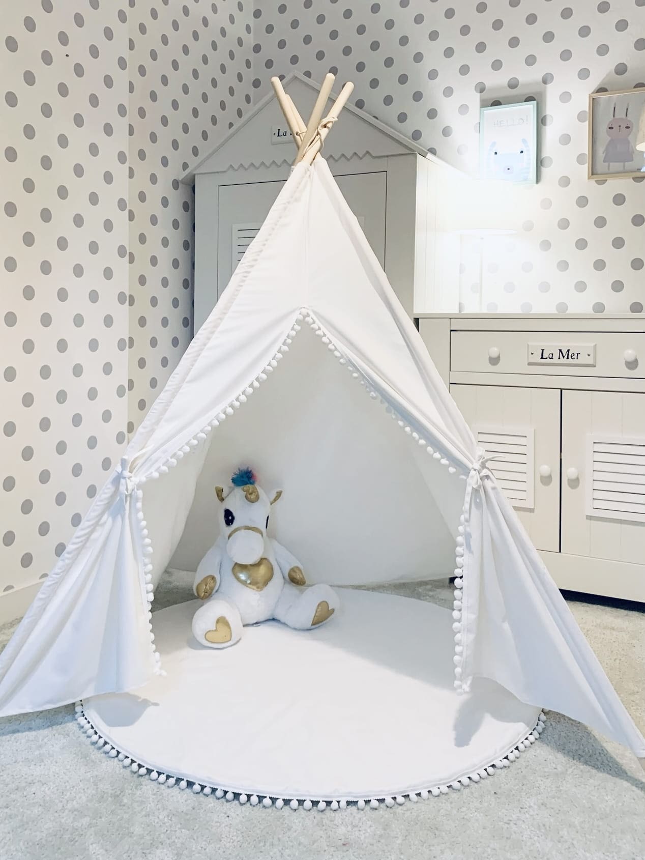 Namiot Tipi biały do zabawy dla dziecka 7