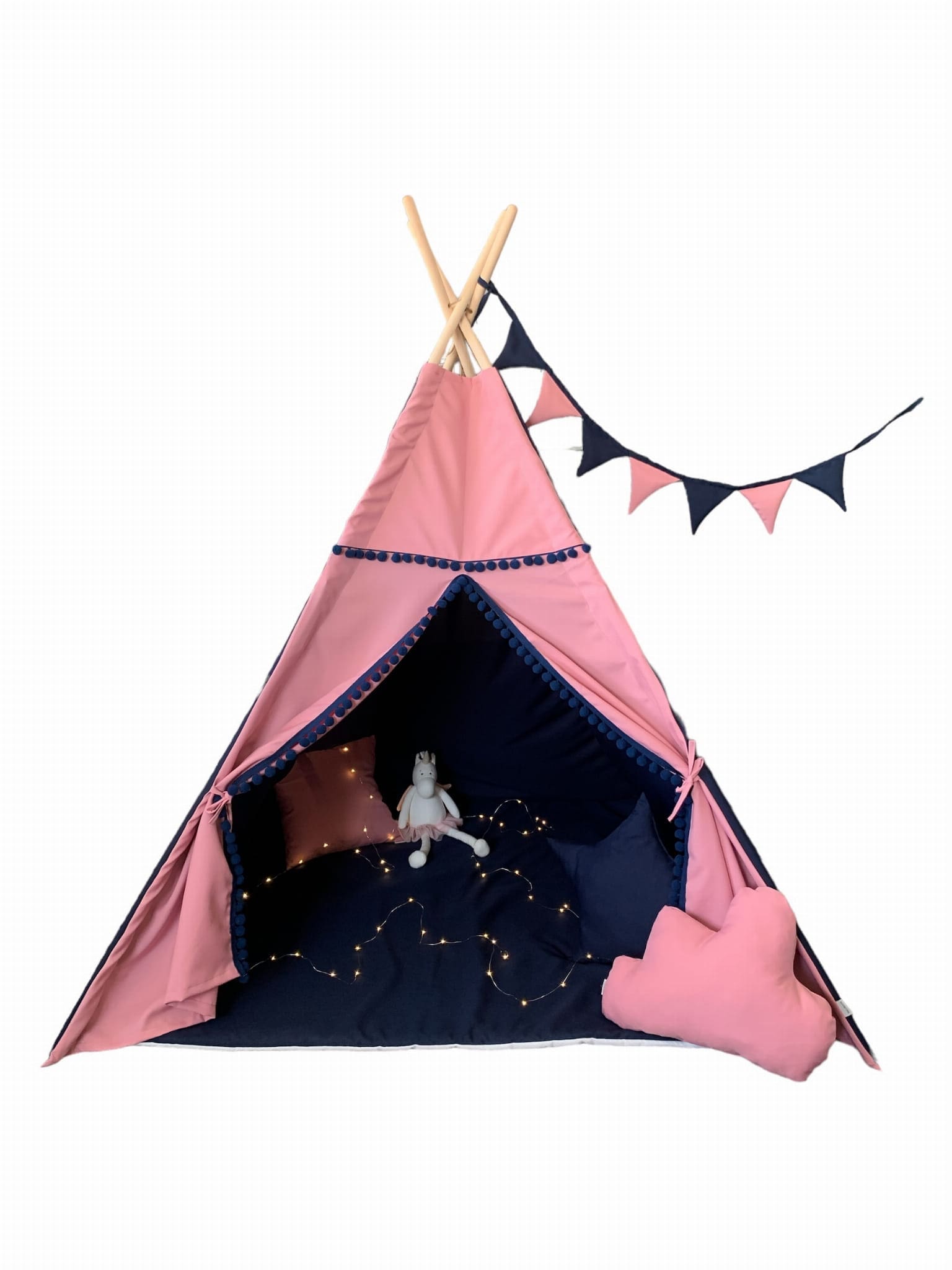 Namiot Tipi róż-granat do zabawy dla dziecka 2