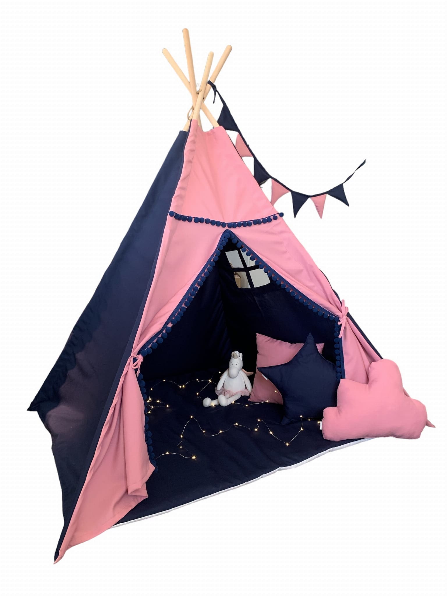 Namiot Tipi róż-granat do zabawy dla dziecka 3