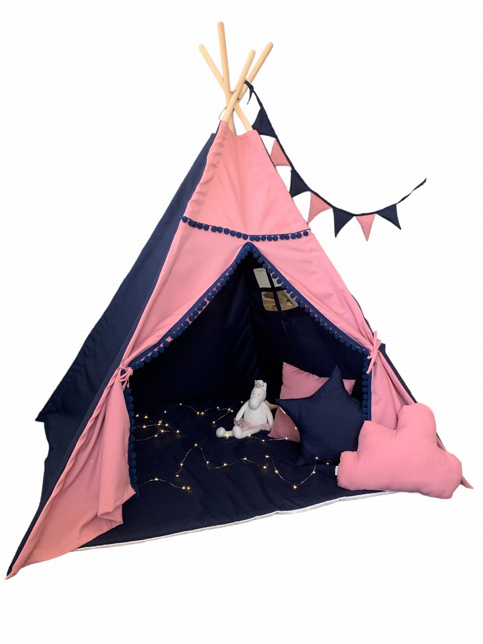Namiot Tipi róż-granat do zabawy dla dziecka 4