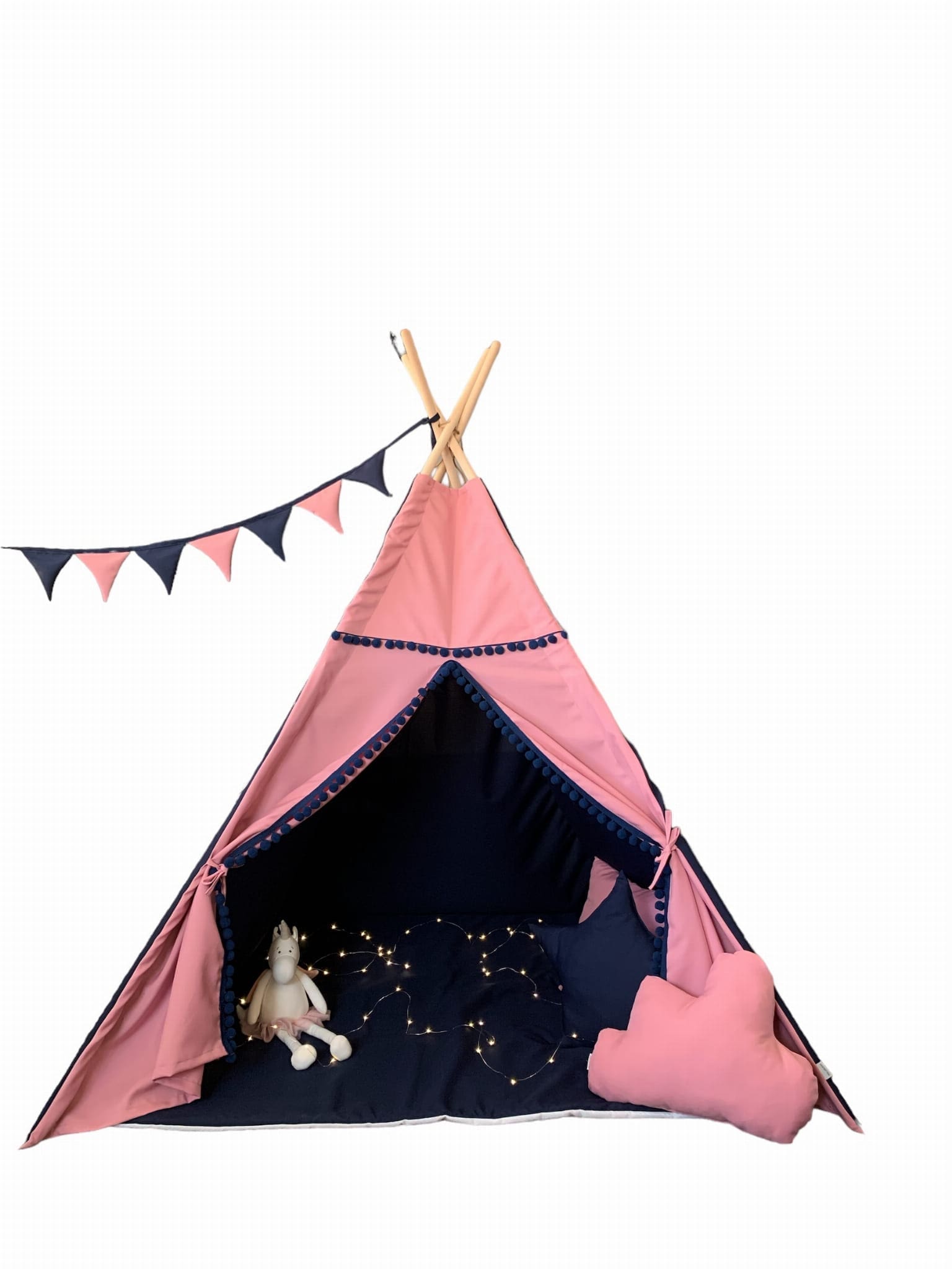 Namiot Tipi róż-granat do zabawy dla dziecka 5