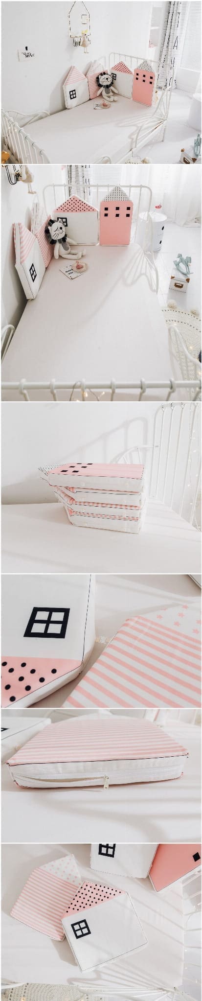 Ochraniacz modułowy Domki do łóżeczka 120x50cm 7