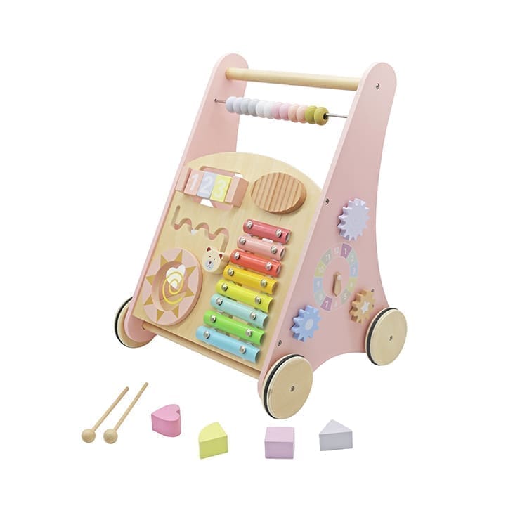 Drewniany chodzik pchacz edukacyjny Drewniany chodzik pchacz edukacyjny